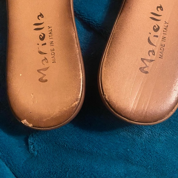 MARIELLA MADE IN ITALY LEATHER FLOWER SLIDES - Picture 5 of 5